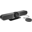 Logitech meetup conference camera system for small conference rooms, huddle rooms, or classrooms with expansion microphone increasing vocal range fom 8 to 14 feet