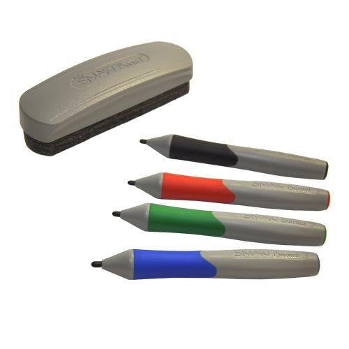 Four Replacement Pens and an Eraser for the SMART Board 600 and 500 Series
